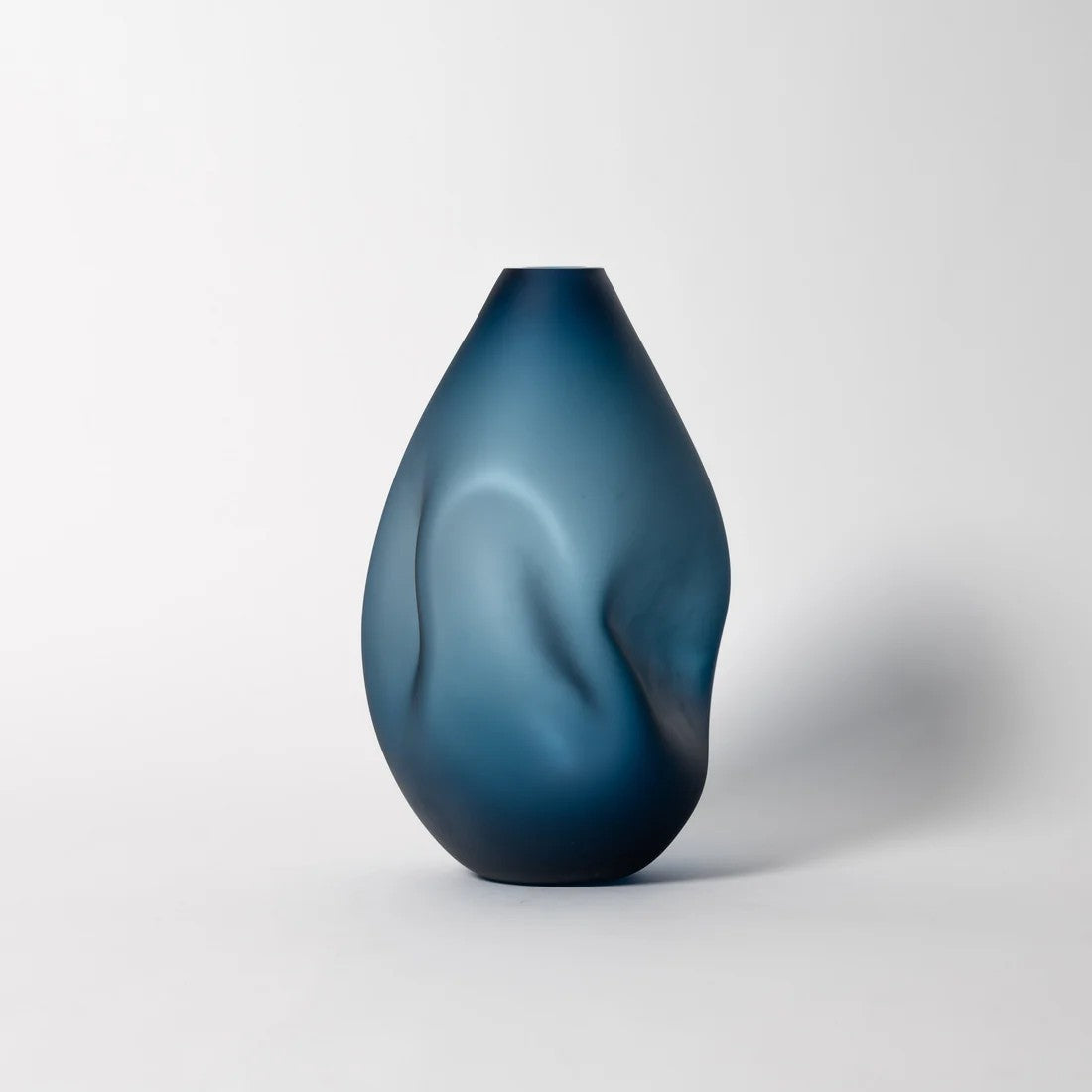 Steel Blue Summit Vase Matte Finish - Petroff Gallery - Glass Art