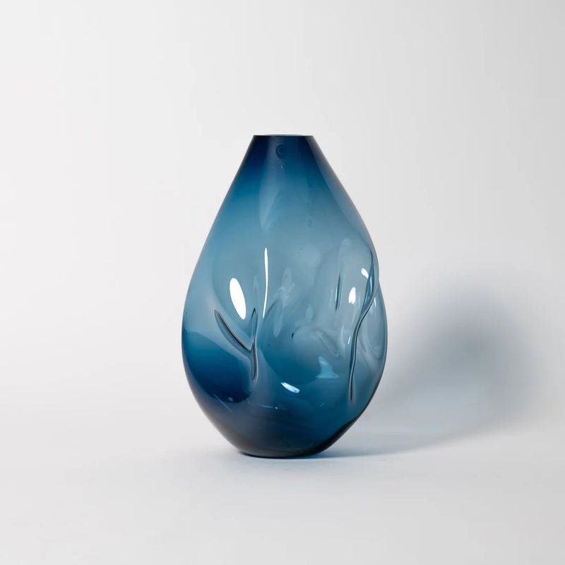Summit Vase Blue Natural - Petroff Gallery - Glass Art