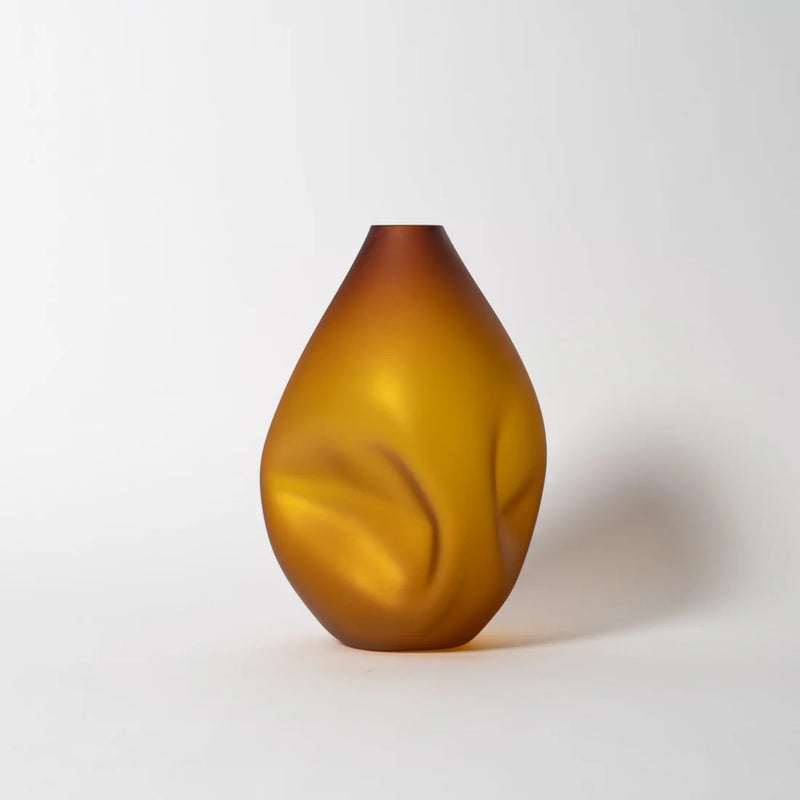Amber Summit Vase Matte Finish -  Petroff Gallery - Glass Art