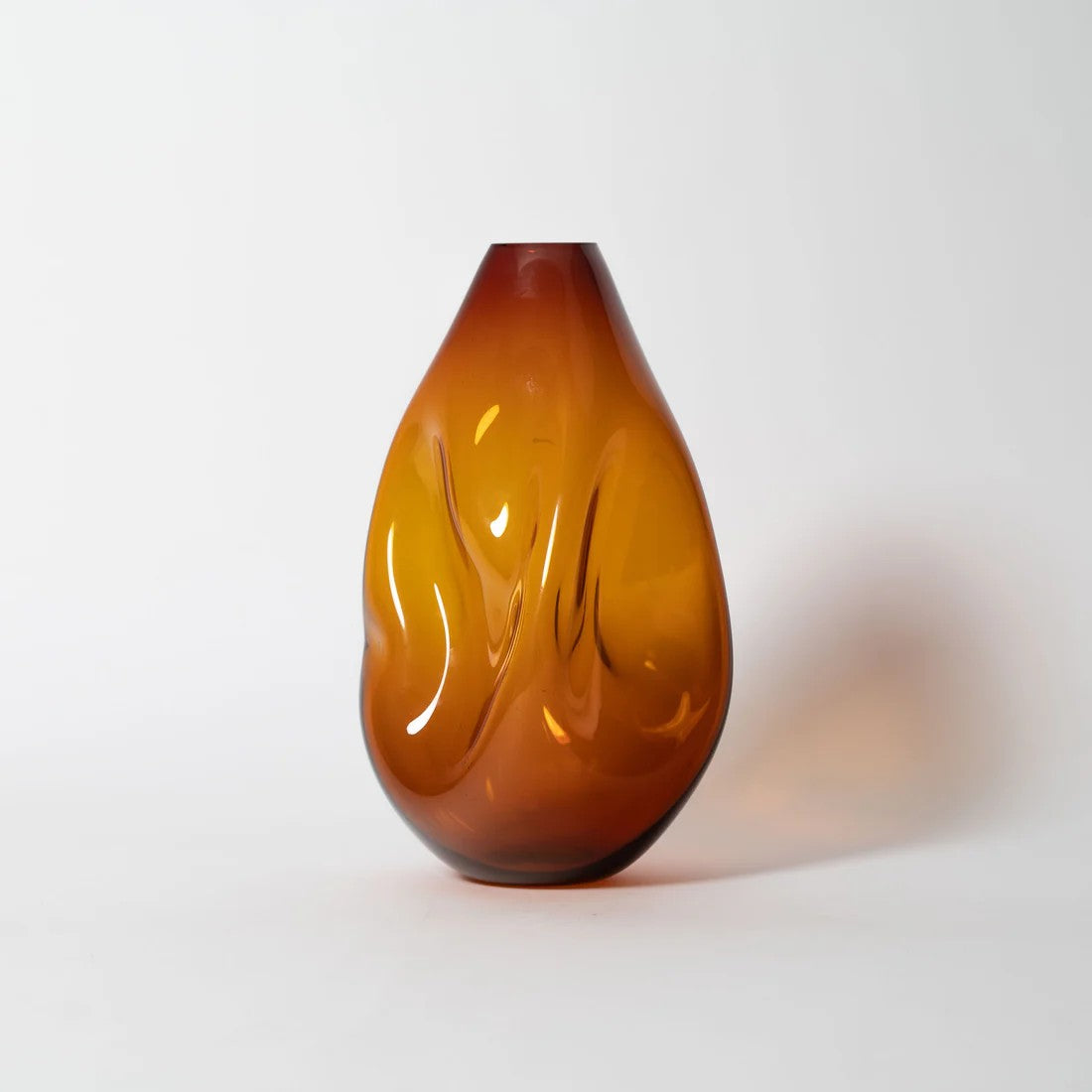 Amber Summit Vase Natural Finish - Petroff Gallery - Glass Art