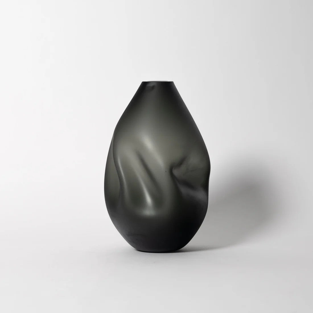 Smoke Grey Summit Vase Matte Finish - Petroff Gallery - Glass Art 