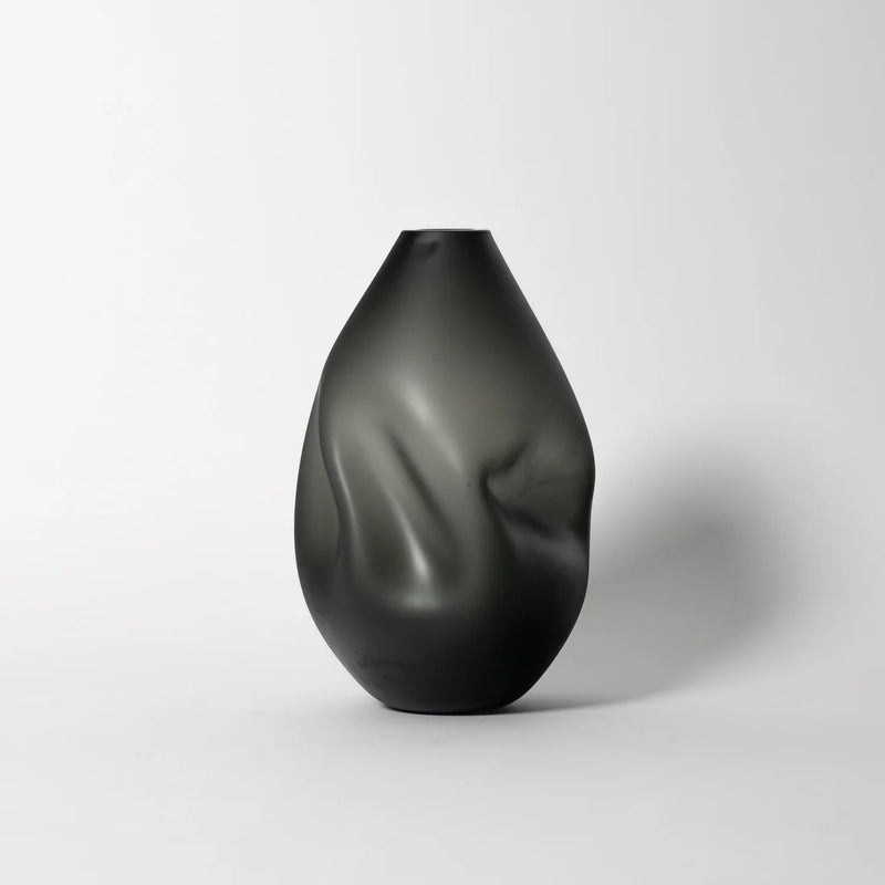 Smoke Grey Summit Vase Matte Finish - Petroff Gallery - Glass Art 
