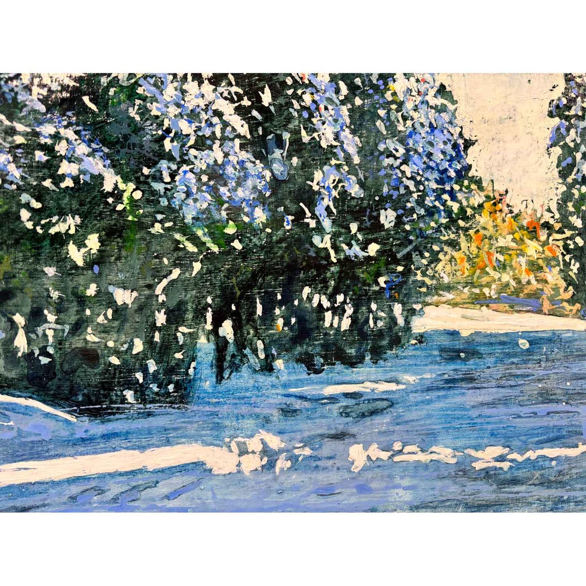 Sunlit Trail Thru Winter 20" x 48" - Petroff Gallery - Painting