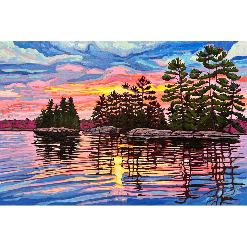 Sunset Paddle 3 40" x 60" - Petroff Gallery - Painting