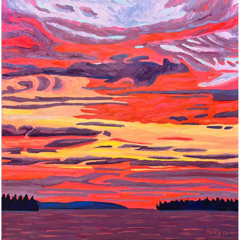 Sunset 36" x 36" - Petroff Gallery - Painting