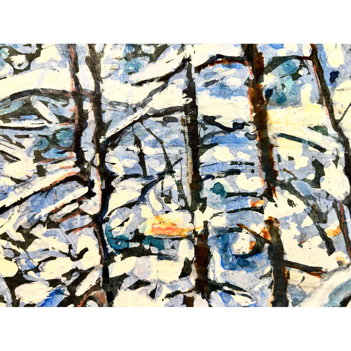 Sunspeckled Trail After An Overnight Snowfall 30" x 32" Petroff Gallery 