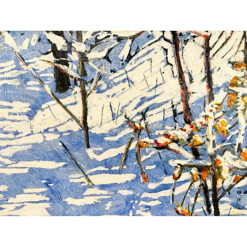 Sunspeckled Trail After An Overnight Snowfall 30" x 32" Petroff Gallery 