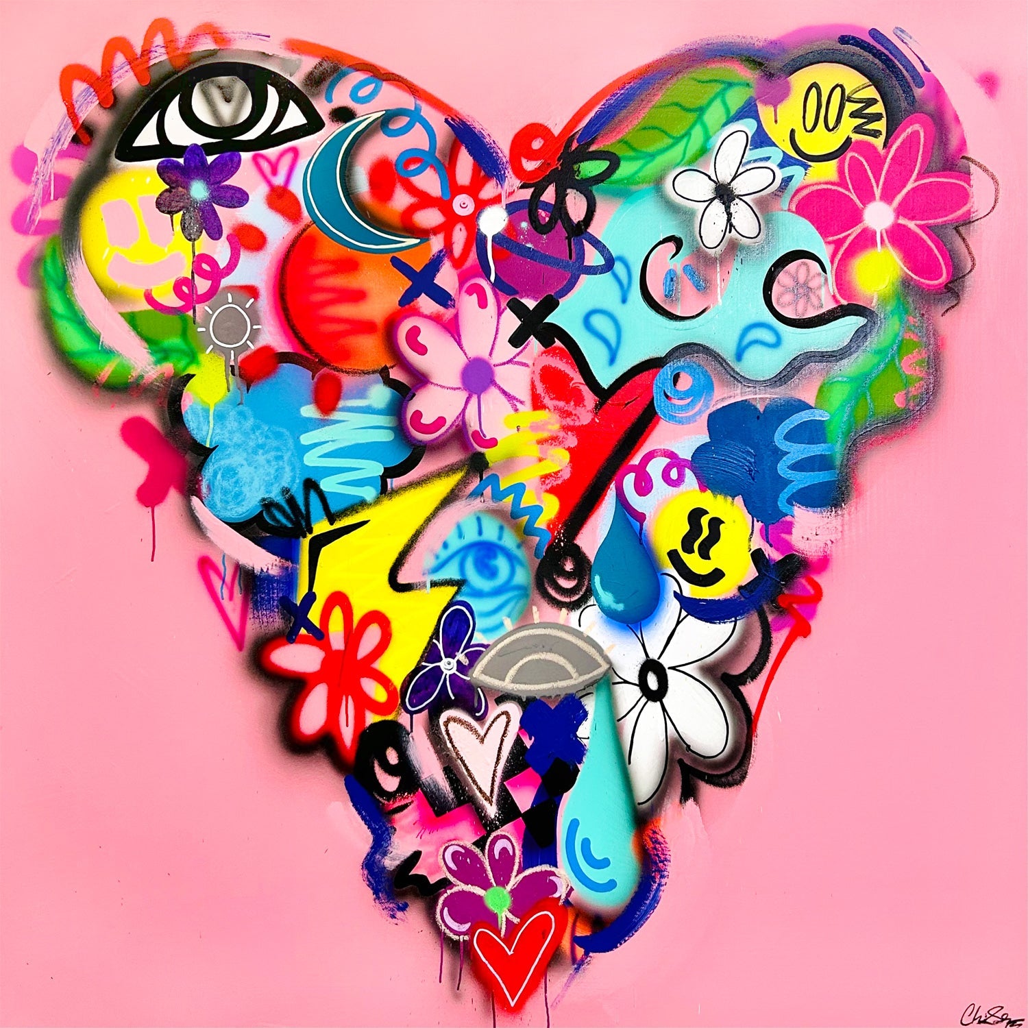 Symbolic Heart 48" x 48" - Petroff Gallery -  - Chris Solcz - Symbolic Heart, 48" x 48"