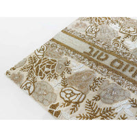 Challah Cover Beige and White Roses Detail View - Petroff Gallery - Judaica