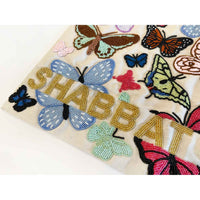 Challah Cover Multicolour Butterflies Shabbat Shalom Detail View - Petroff Gallery - Judaica