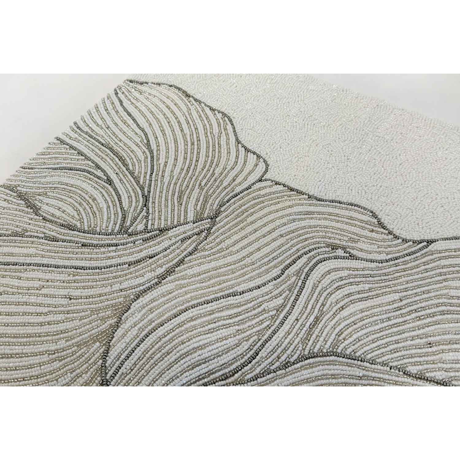 Challah Cover Wave Shabbat V'Yom Tov  Detail View - Petroff Gallery - Judaica