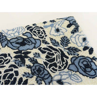 Challah Cover Blue Roses Shabbat Detail View - Petroff Gallery - Judaica