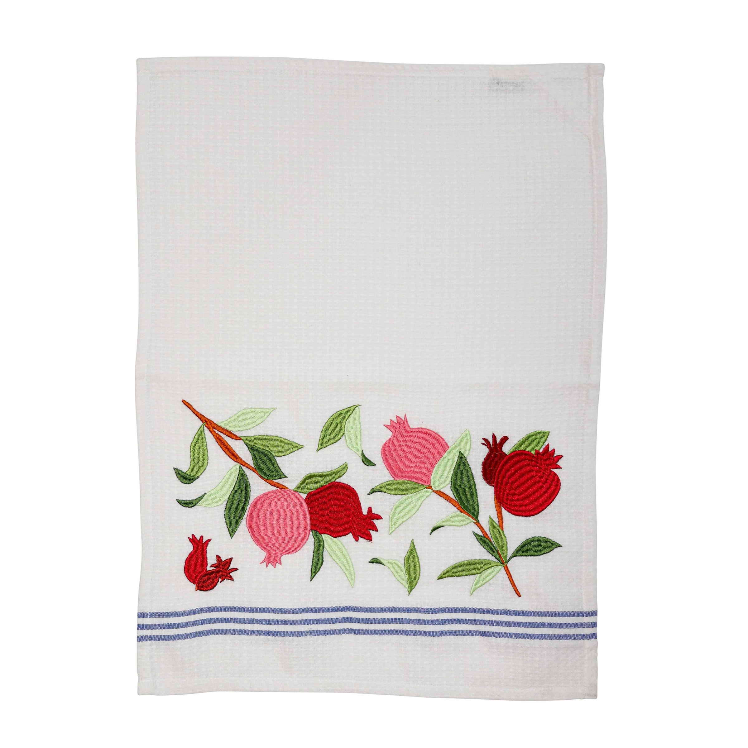 Netilat Yadayim Towel Pomegranates - Petroff Gallery - Judaica 