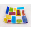 10" Curved Plate Multicolour 1 - Petroff Gallery - Glass Art
