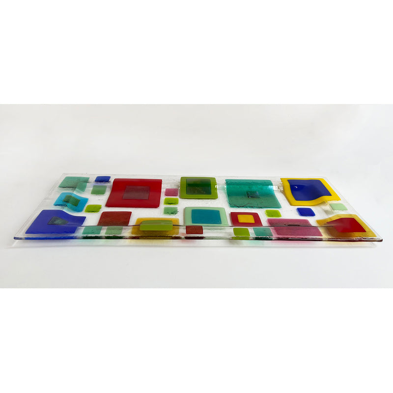 Bright Rectangular Platter - Petroff Gallery - Glass Art