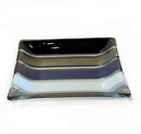 7" Square Plate black stripes 1