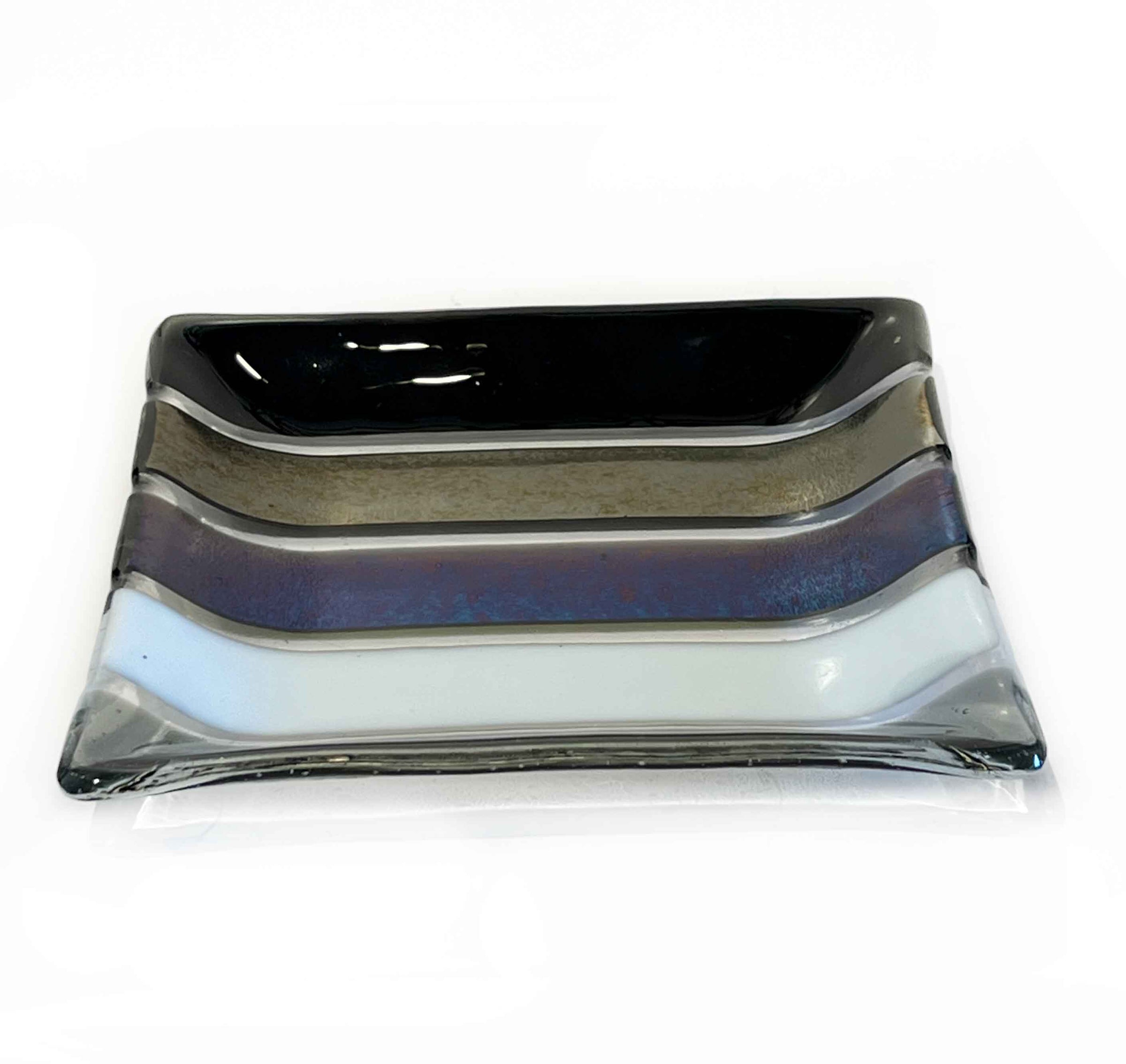 7" Square Plate black stripes 1