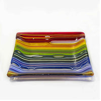 7" Square Plate organic multicolour 1 - Petroff Gallery - Glass art