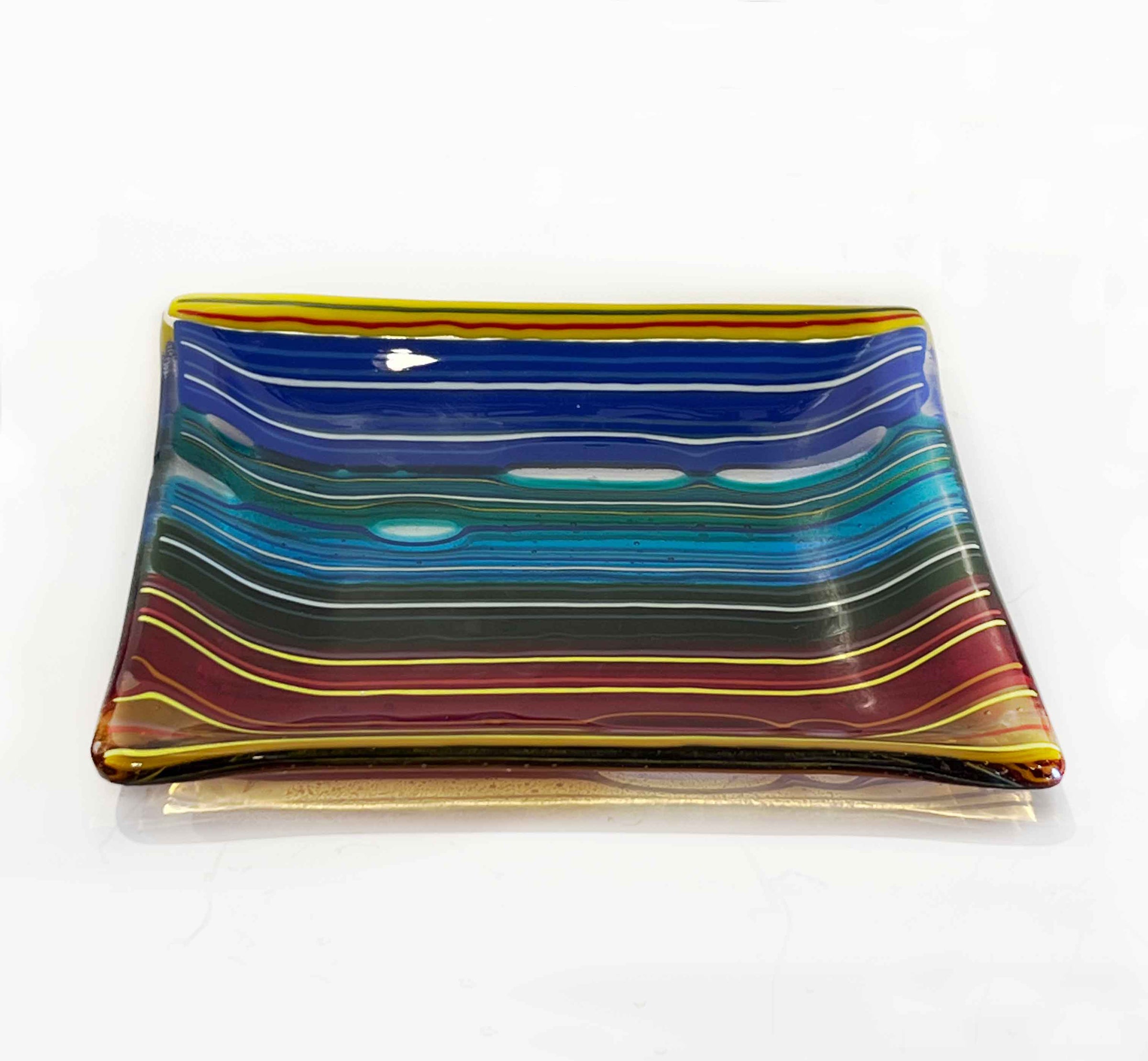 7" Square Plate Organic Multicolour 3