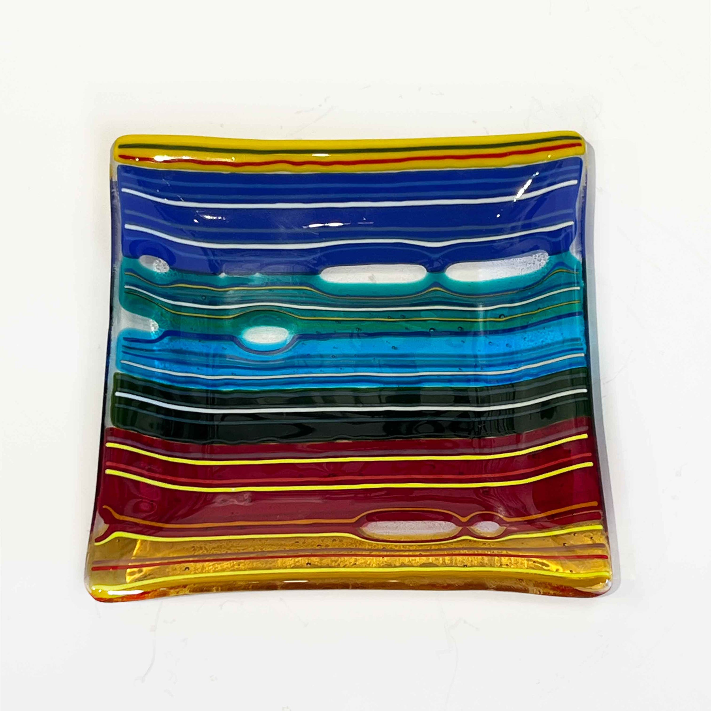 7" Square Plate Organic Multicolour 3