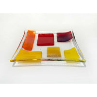 7" Square Plate Autumn Side View - Petroff Gallery - Glass Art