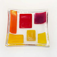 7" Square Plate Autumn - Petroff Gallery - Glass Art