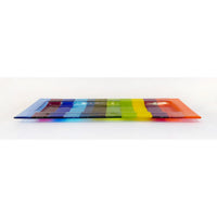 Multicolour Stripes Tray - Petroff Gallery - Glass Art