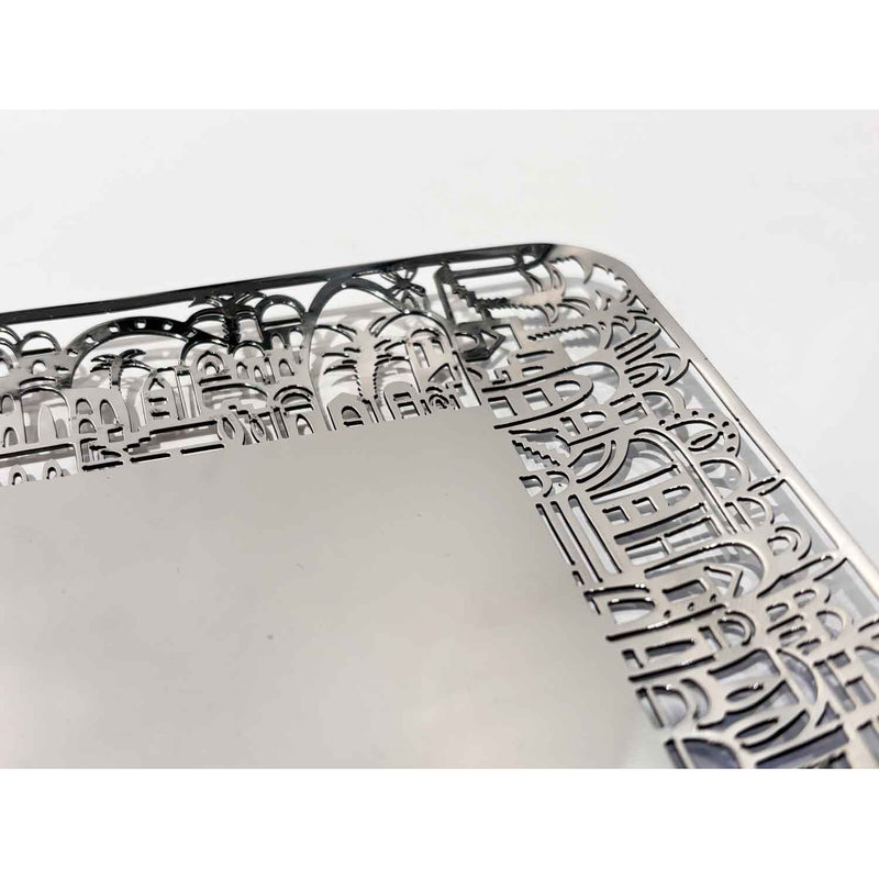 Silver Tray Jerusalem Metal Cutout - Petroff Gallery - Judaica