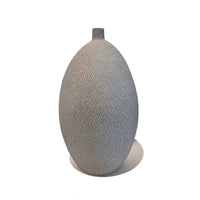 Large Vertical Grey Carved Vessel - Petroff Gallery - Ceramic Art