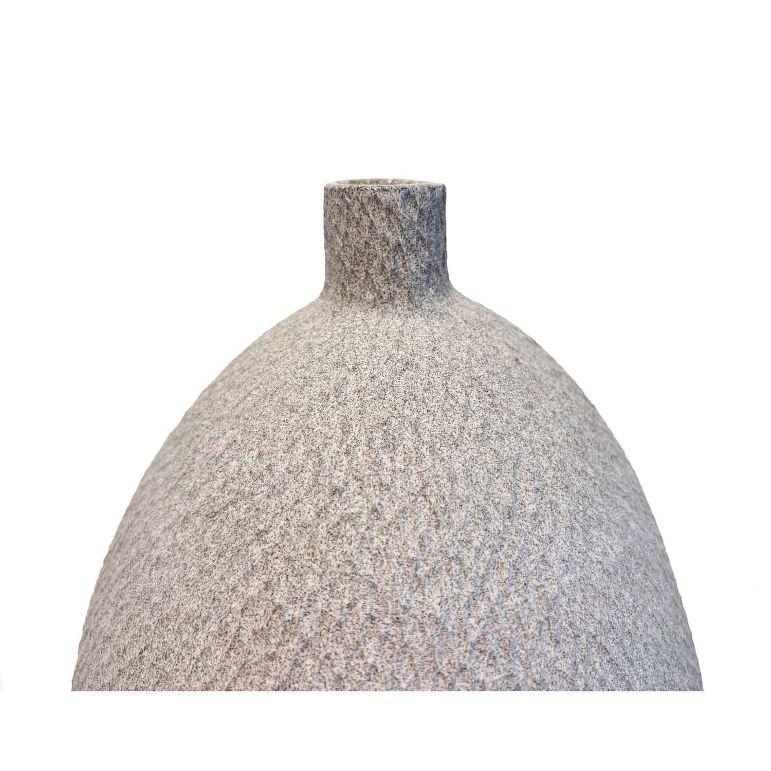 Large Vertical Grey Carved Vessel - Petroff Gallery - Ceramic Art