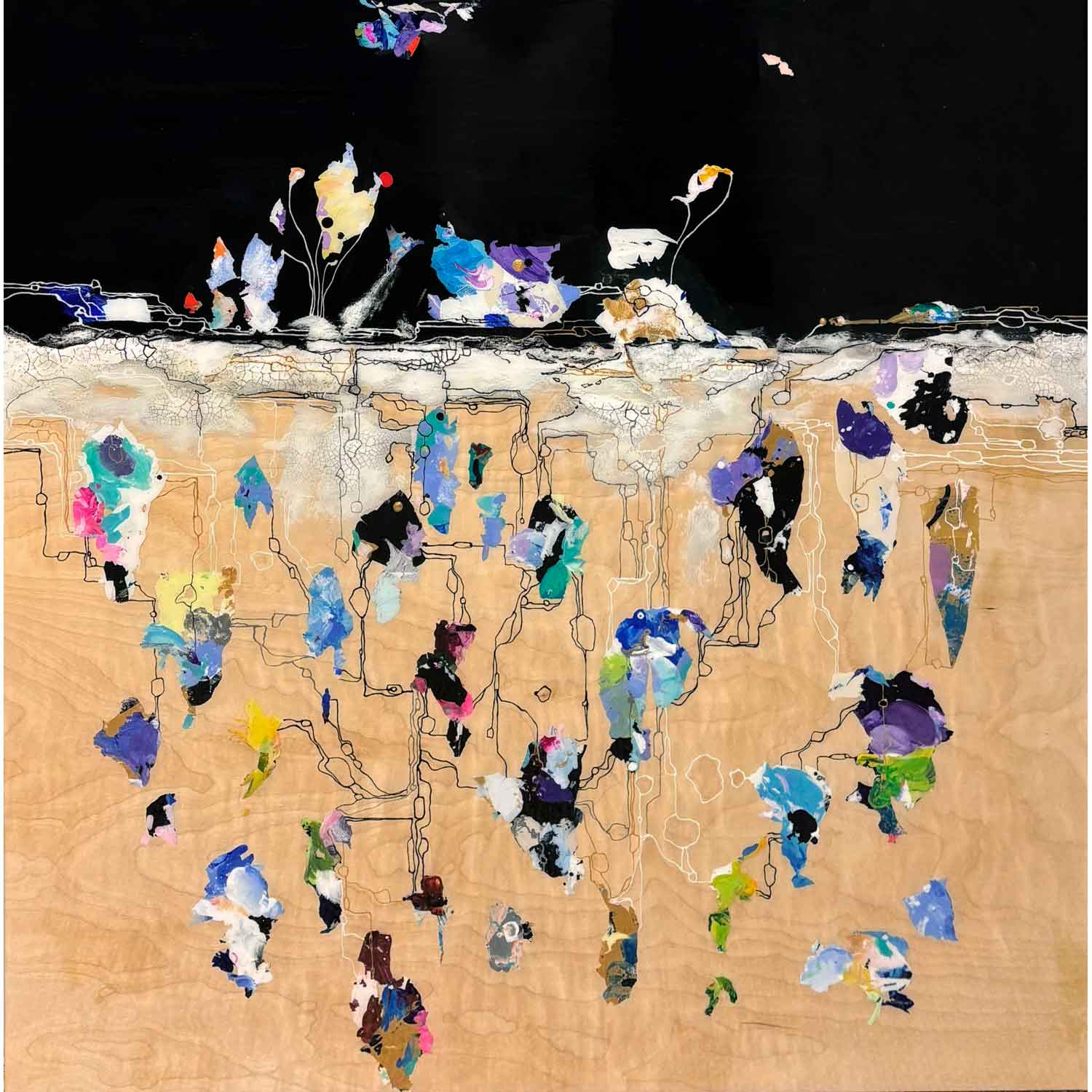 The Night Begins to Shine 40" x 40" - Petroff Gallery - Painting