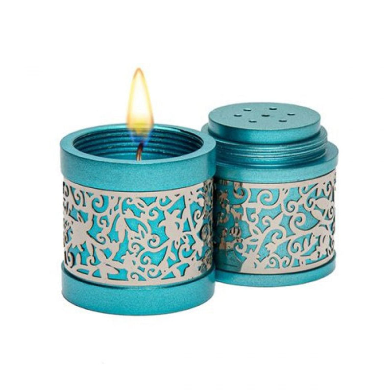 Travel Havdallah Set Turquoise - Petroff Gallery -  - Yair Emanuel - Travel Havdallah Set Silver - Judaica