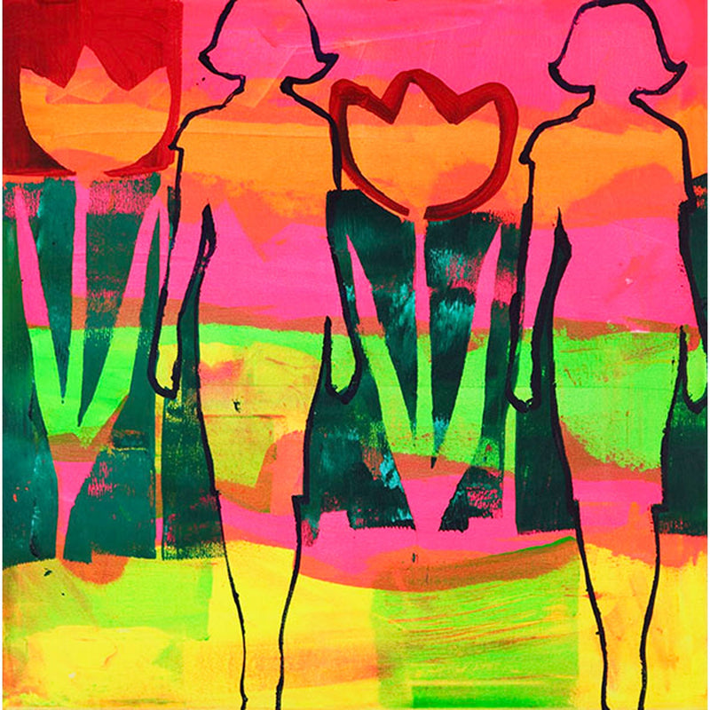 Tulip Silhouette 24" x 24" - Petroff Gallery -  - Alexandrya Eaton - Tulip Silhouette, 24" x 24"