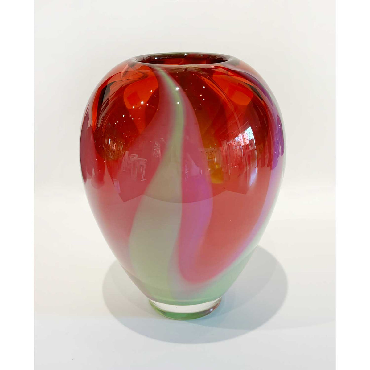 Tulip Vase Round Red/Pink Petroff Gallery 