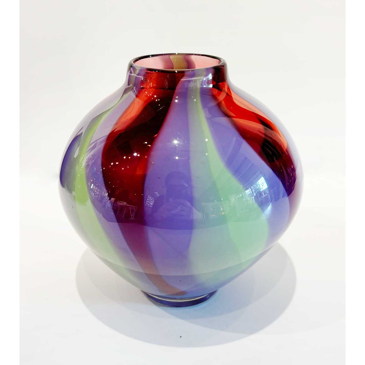 Tulip Vase Round Red/Purple Petroff Gallery 