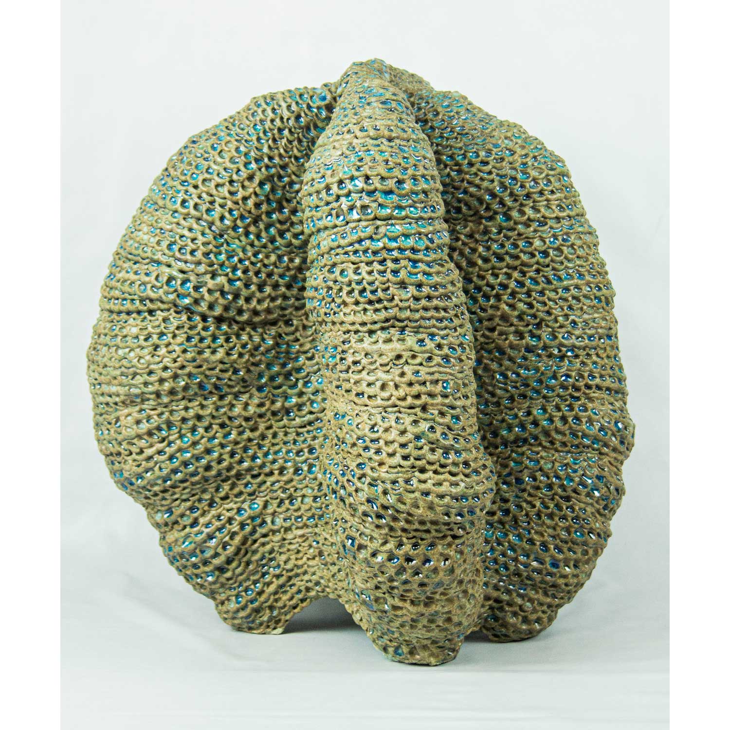 Turquoise Coil Form 18"x15"x9.5" - Petroff Gallery -  - Kim Ross - Turquoise Coil Form, 18" x 15" x 9.5"