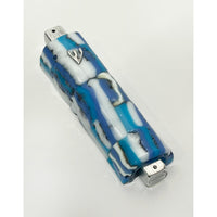 Turquoise and White Mezuzah - Petroff Gallery -  - Lesley & Al Kroach - Turquoise and White Mezuzah