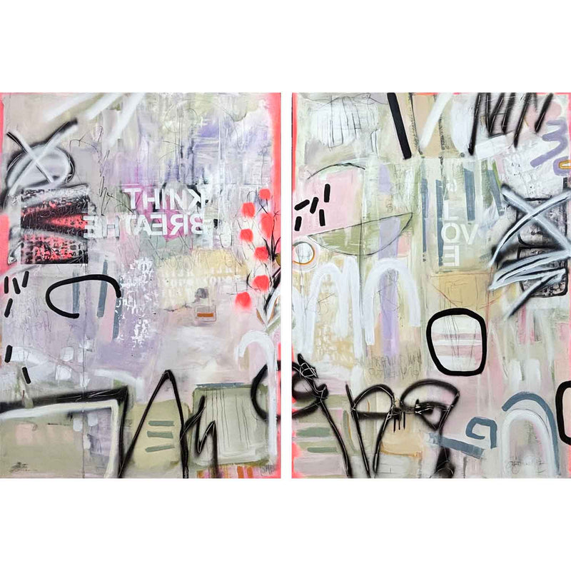 Think Breathe Love 58" x 84" - Petroff Gallery - Painting