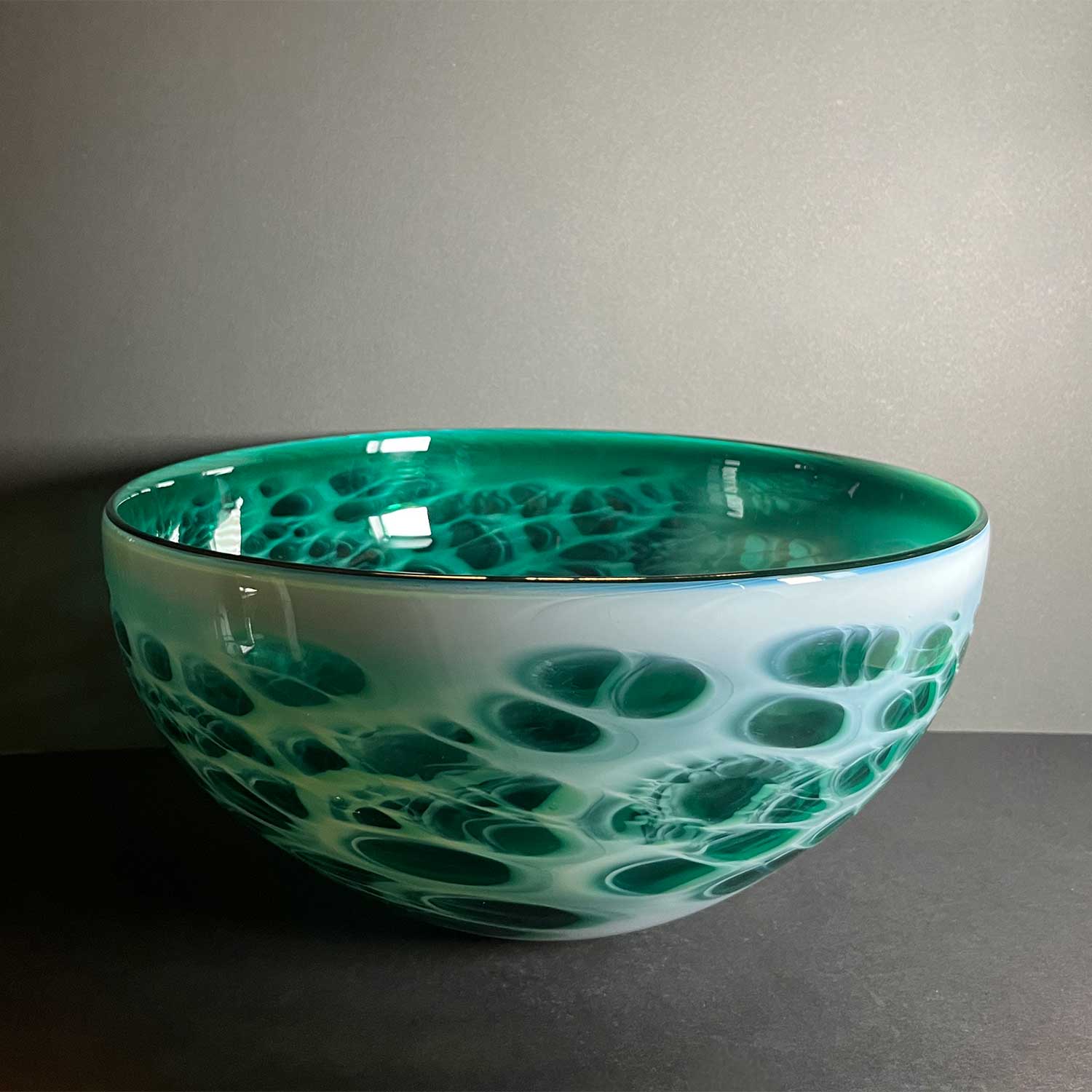 Forest Green Bowl - Petroff Gallery - Glass art