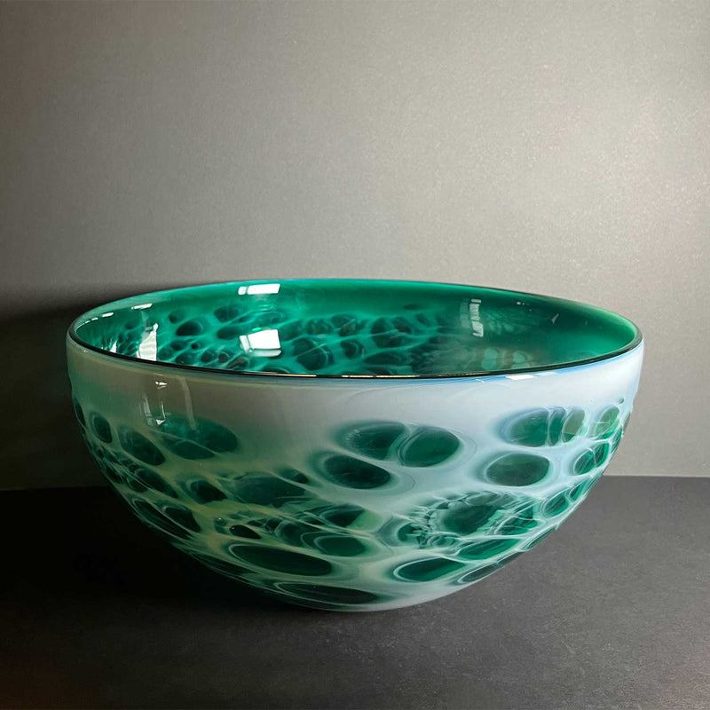 Forest Green Bowl - Petroff Gallery - Glass art