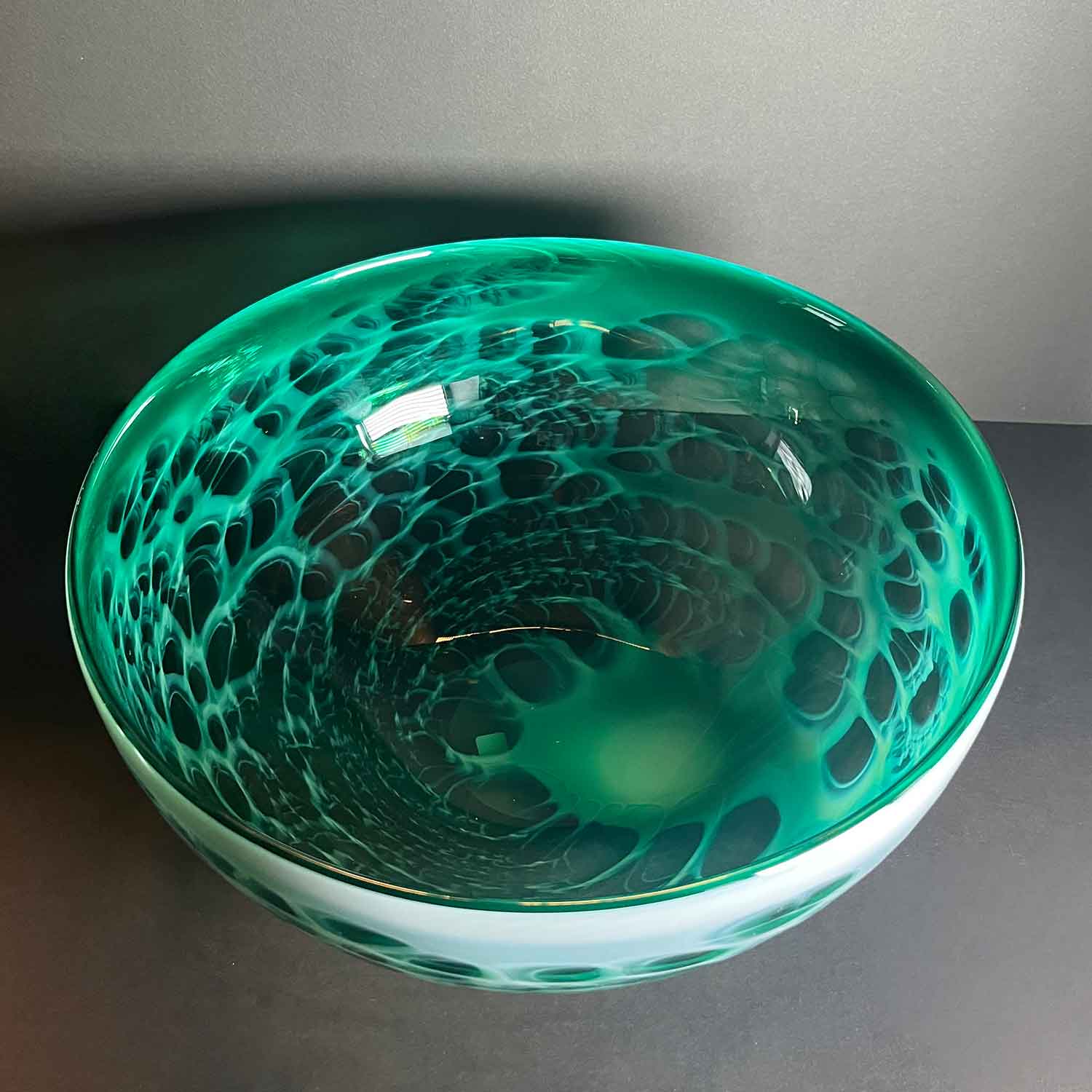 Forest Green Bowl - Petroff Gallery - Glass art