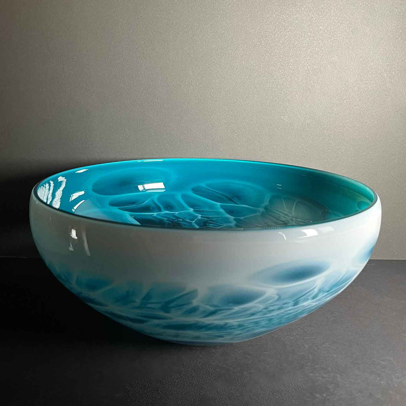 Teal Bowl - Petroff Gallery - Glass art