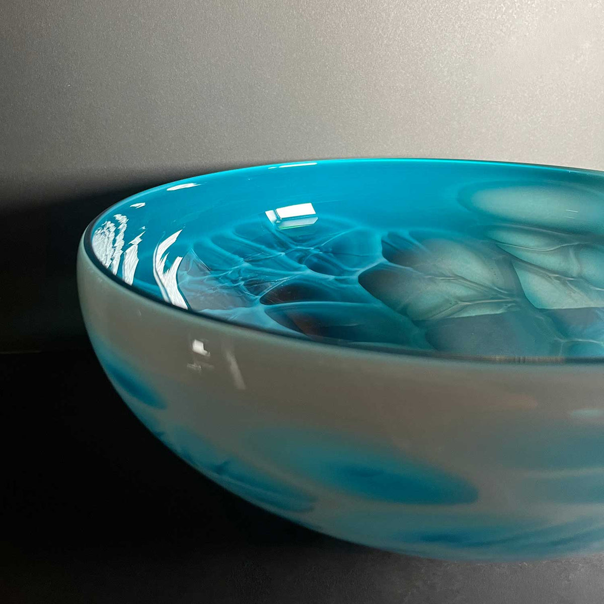 Teal Bowl - Petroff Gallery - Glass art