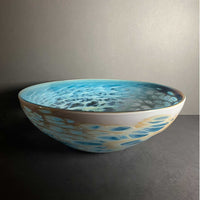 Silver Blue Bowl - Petroff Gallery - Glass Art