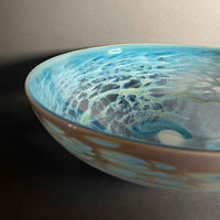Silver Blue Bowl - Petroff Gallery - Glass Art