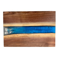 Ron Walmer - 2-Tone Walnut Board Blue & Silver, 14" x 20"