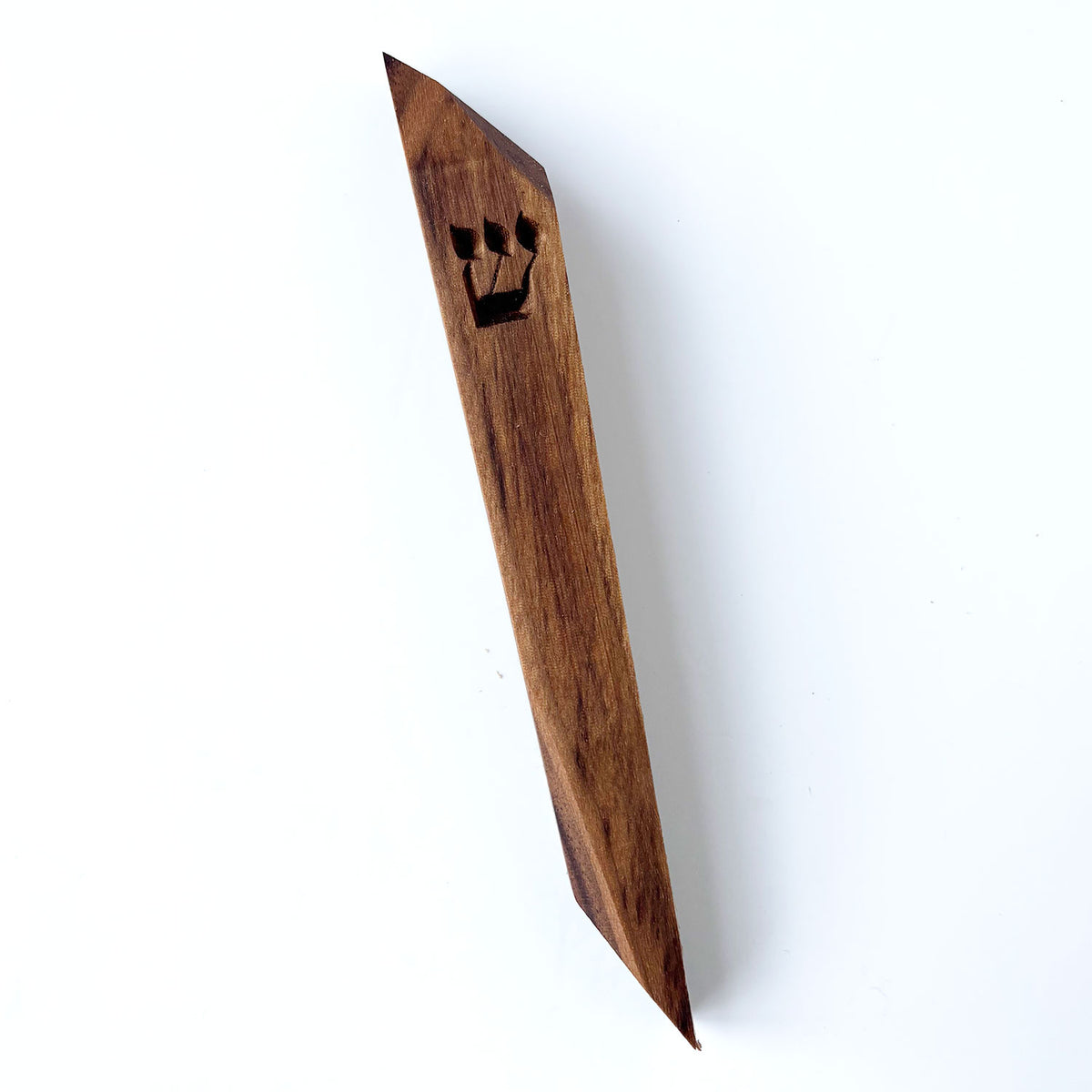 Walnut Mezuzah - Petroff Gallery - Judaika