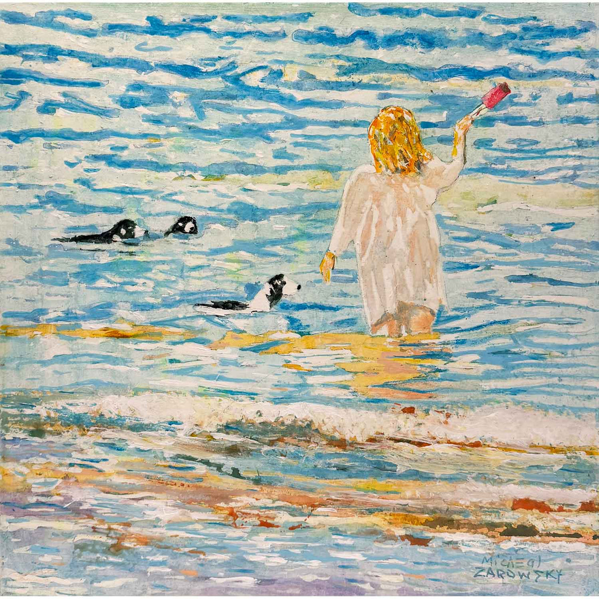 Water Play 2 16" x 16" - Petroff Gallery - Painting