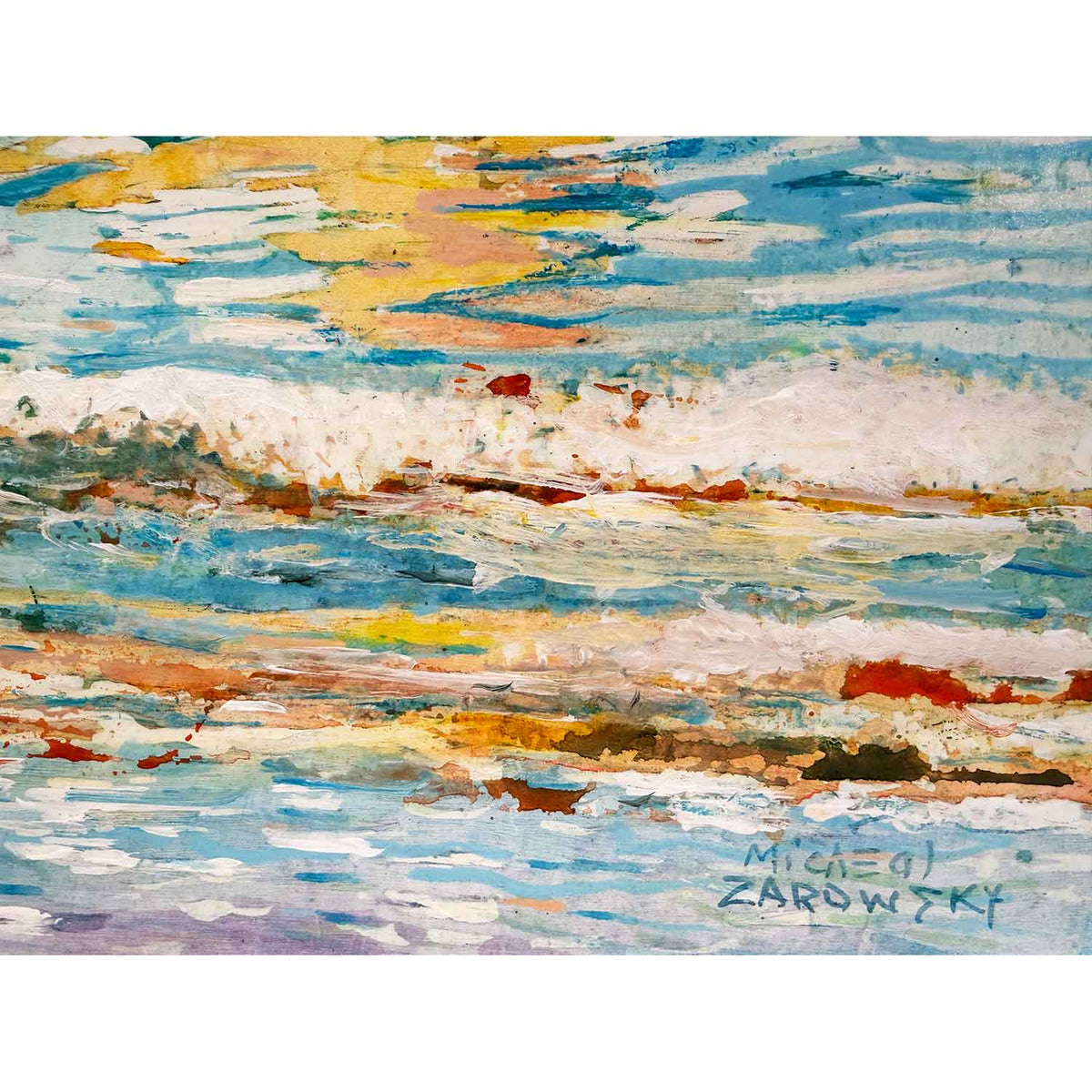 Water Play 2 16" x 16" Detail View - Petroff Gallery - Painting