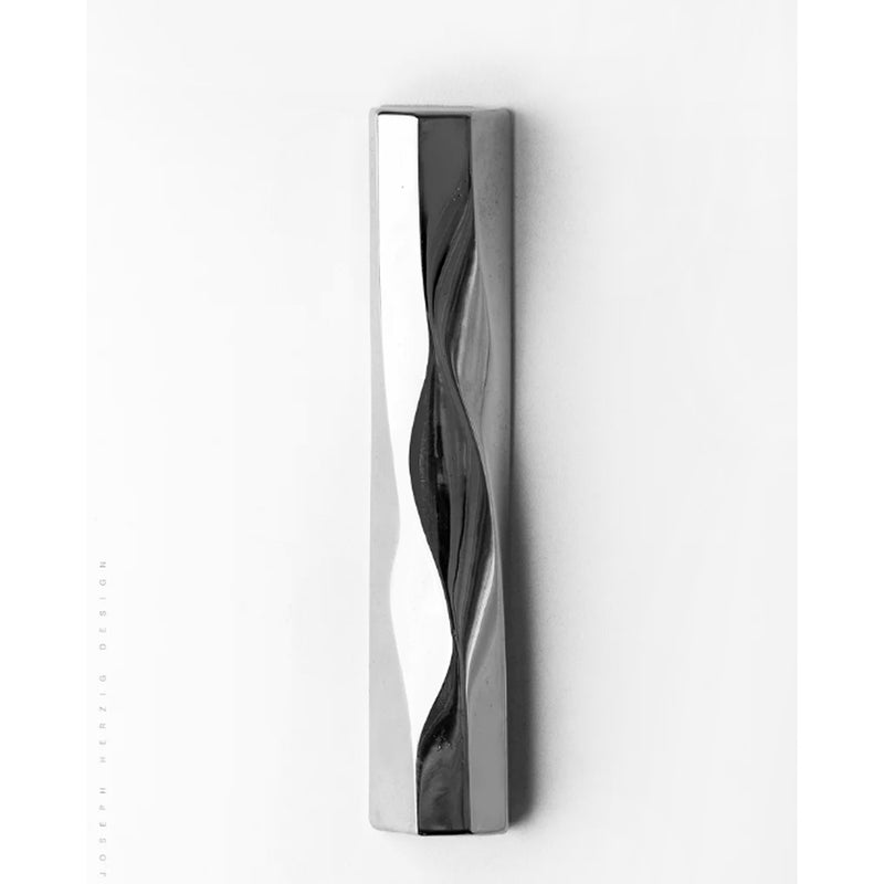 Wave Mezuzah Shiny Silver - Petroff Gallery - Judaica